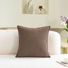 Japanese Style Corduroy Striped Throw Pillow Cover Square Soft Sofa Pillowcase Solid Color Thickened Cushion Cover