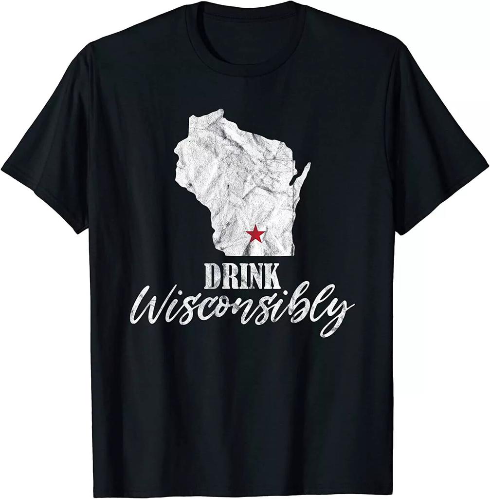 Drink Wisconsibly Wisconsin Wi Drinking Beer Lover T-shirt Size S-5XL