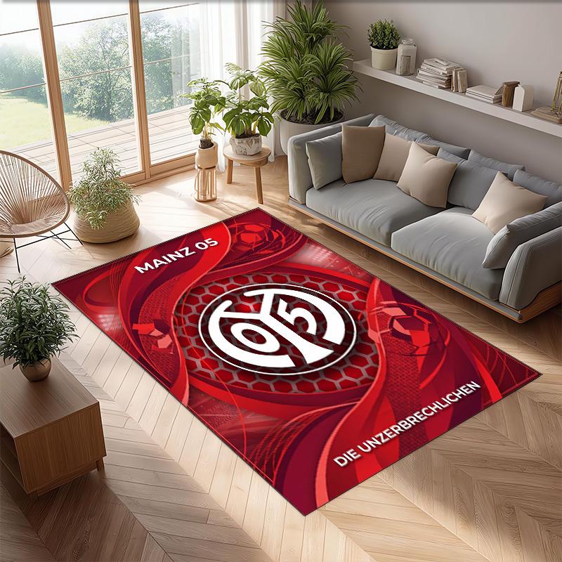 Mainz FC Soccer Football Pattern Soft Area Rug Non Slip Indoor Floor Carpet Sports Decor Mat for Bedroom