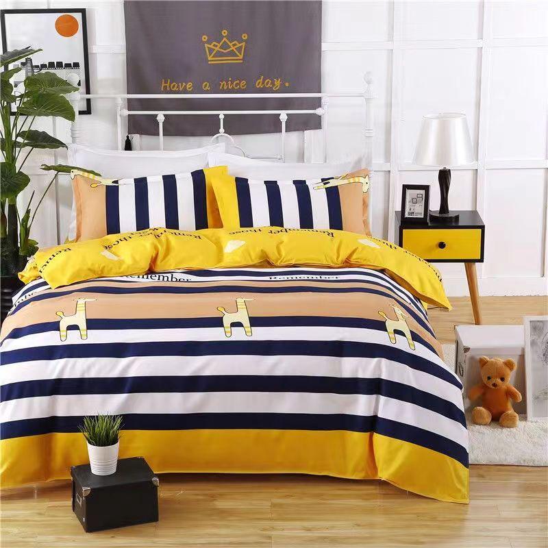 Cotton Dormitory Bedding Set: 3-Piece Quilt Cover and Single Sheet for Student Single Bed.