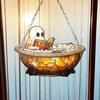 Halloween Acrylic Suncatcher Adorable Ghost Reading Book Pendant Black Cat Teacup Spooky Window Hanging Decoration for Home Parties Festivals