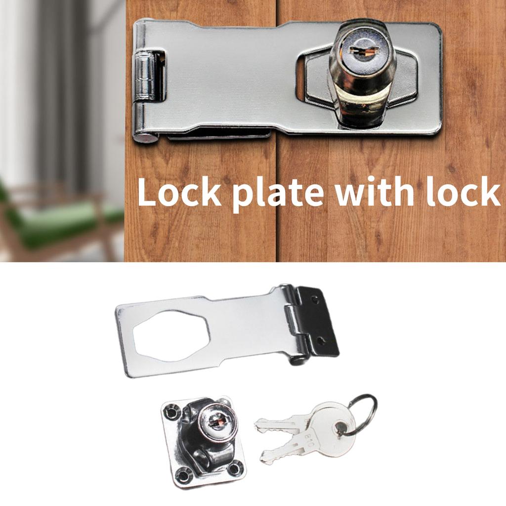 Industrial Locking Hasp Security Door Clasp Lock Safety Padlock Hasp Heavy Duty Safety Hasps with Key for Household