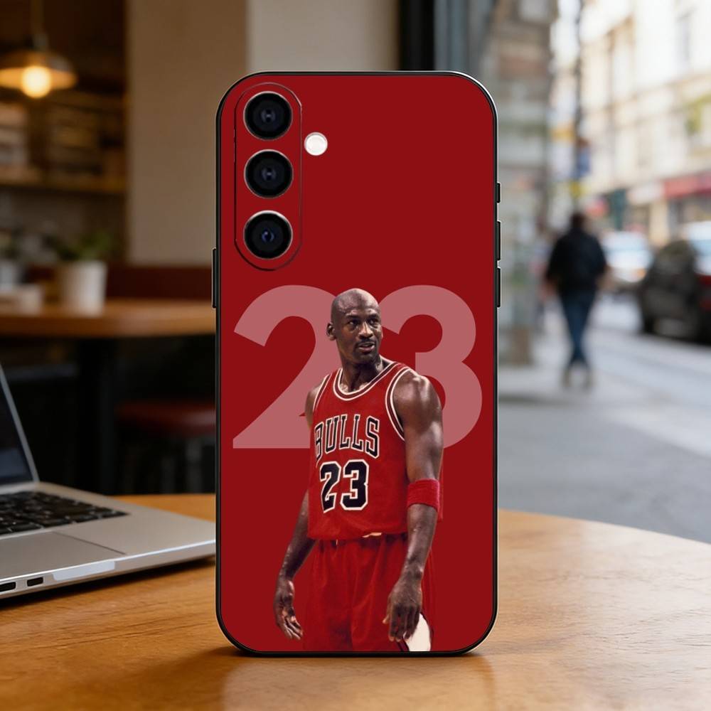 B-Basketball 23 J-Jordan Phone Case Black Silicone Soft For Samsung Galaxy A73,A72,A71,A70,A53,A52,A51