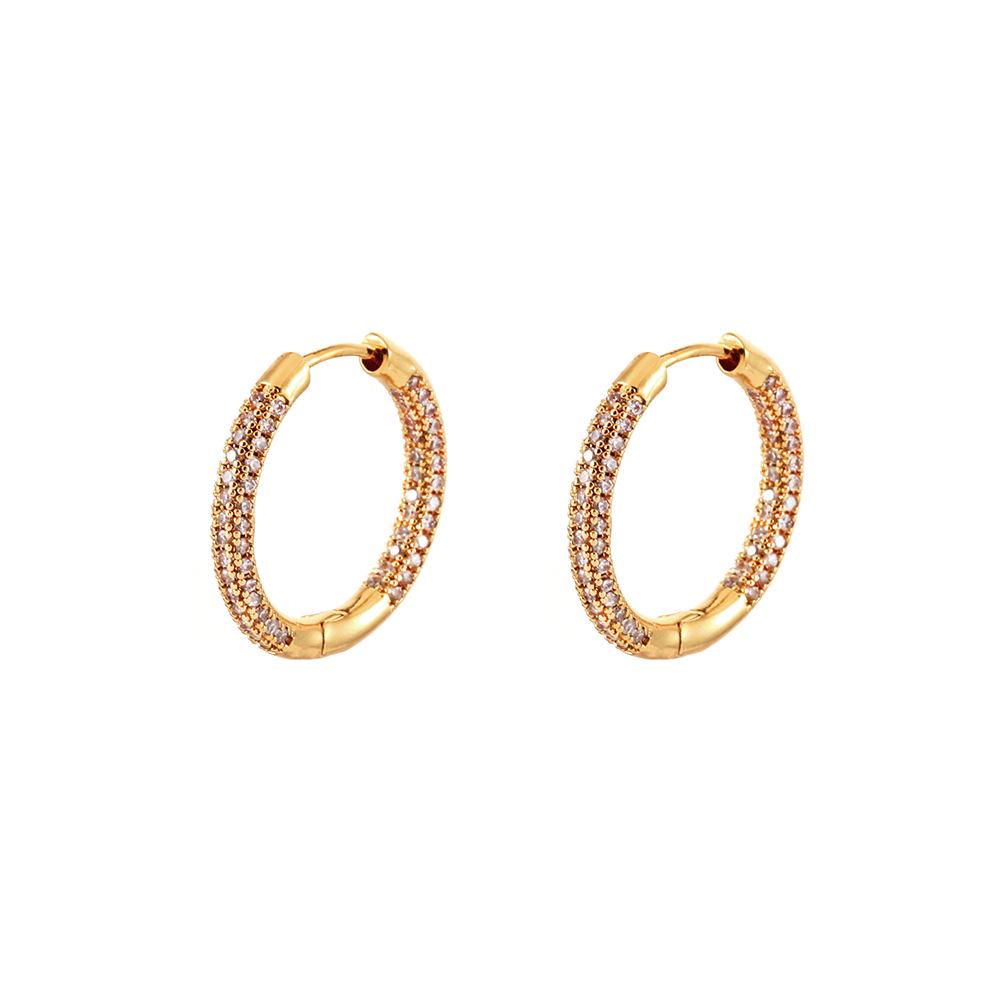 Elegant Geometric Zircon Round Earrings for Women - Luxurious, Exquisite, and Stylish Ear Ornaments