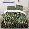 Leopard Pattern Bedding Set Quilt Cover Pillowcase Home Decor Gift (1 * Duvet Cover + 2 * Pillowcase, Without Core)