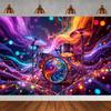 Rock Music Themed Birthday Party Decoration Shooting Background, Music Guitar Dance Notes Band Stage Banner Photography Backdrop