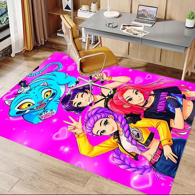 Fantasy Girls Cat Carpet For Playroom Bedroom Living Room Sofa Home Decorkids Game Area Rug Nonslip Floor Mat