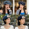 Bear Denim Beret Hat With Adjustable Fit For Casual Women Summer Style