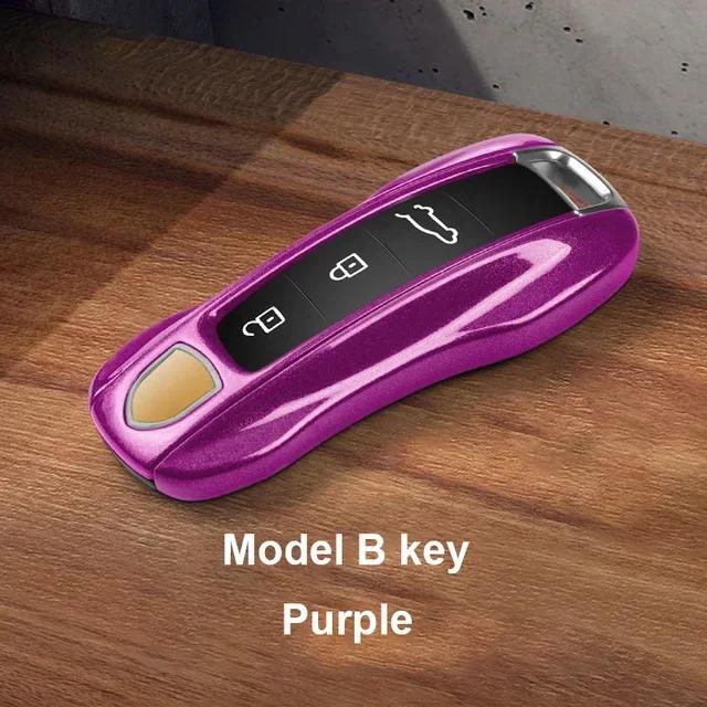 AABKV1 Solid Color ABS Car Key Case Cover Accessories For Porsche Panamera 2017 Cayenne 2018 2019 911 2020 2021 2022 2023 2024 Taycan