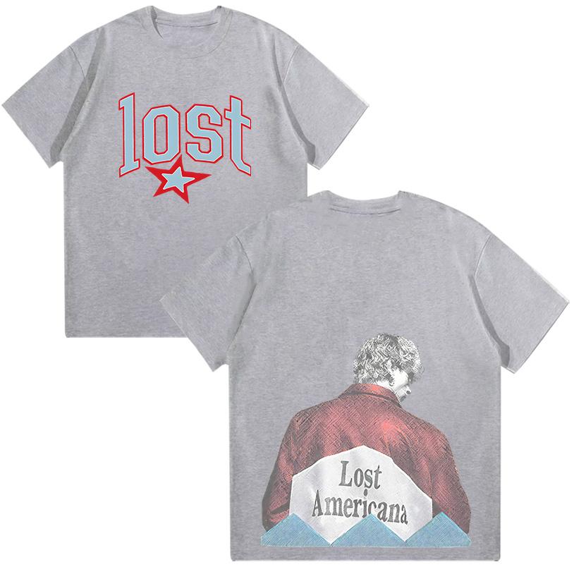 

Mgk Lost Americana Фото Футболка Жінки Чоловіки Хіп-Хоп Футболки Панк Mgk Футболки Готичний Вуличний одяг Графічний Принт Бавовняні Повсякденні Топи 4XL