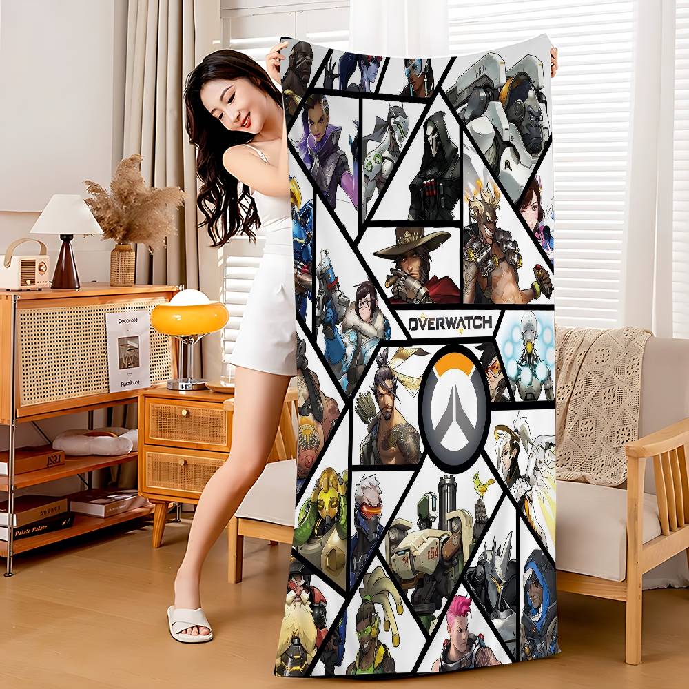 

Game O-Overwatch Beach Towel Colorful Bath Towels For Girl Microfiber Quick Dry Sand Free Beach Yoga Spa Gym Pool W30*H60(CM)