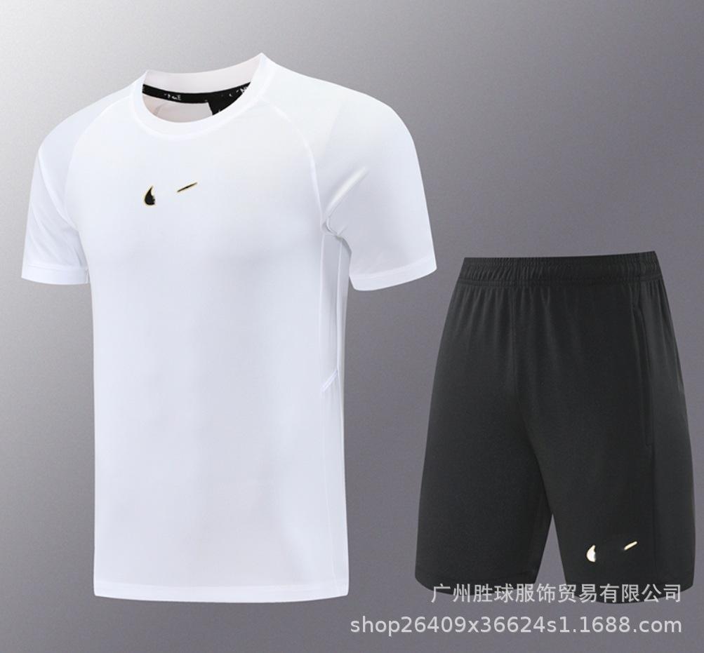 Nk Tuta da Allenamento Pantaloncini a Maniche Corte Casual, Maglia da Calcio, Maglia di Classe, Maglia Sportiva Fitness da Corsa per il Commercio Estero