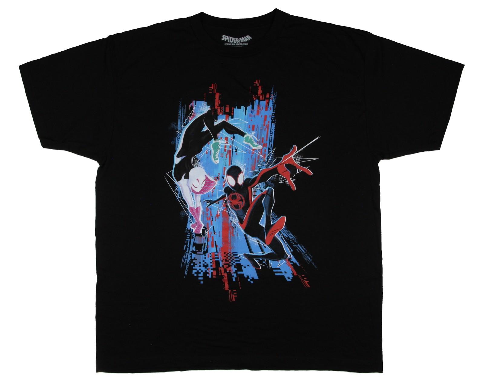 Spider-Man Men s Across the Spider-Verse Miles Morales and Spider Gwen T-Shirt XXXXL
