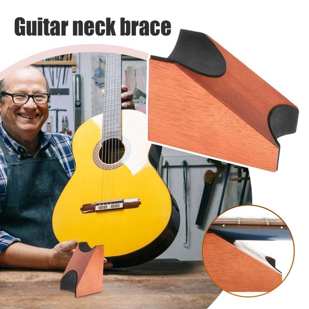 Mahogany Material Guitar Wooden Neck Bracket Multi-function Guitar Neck Stand Holder Bass Mandolin