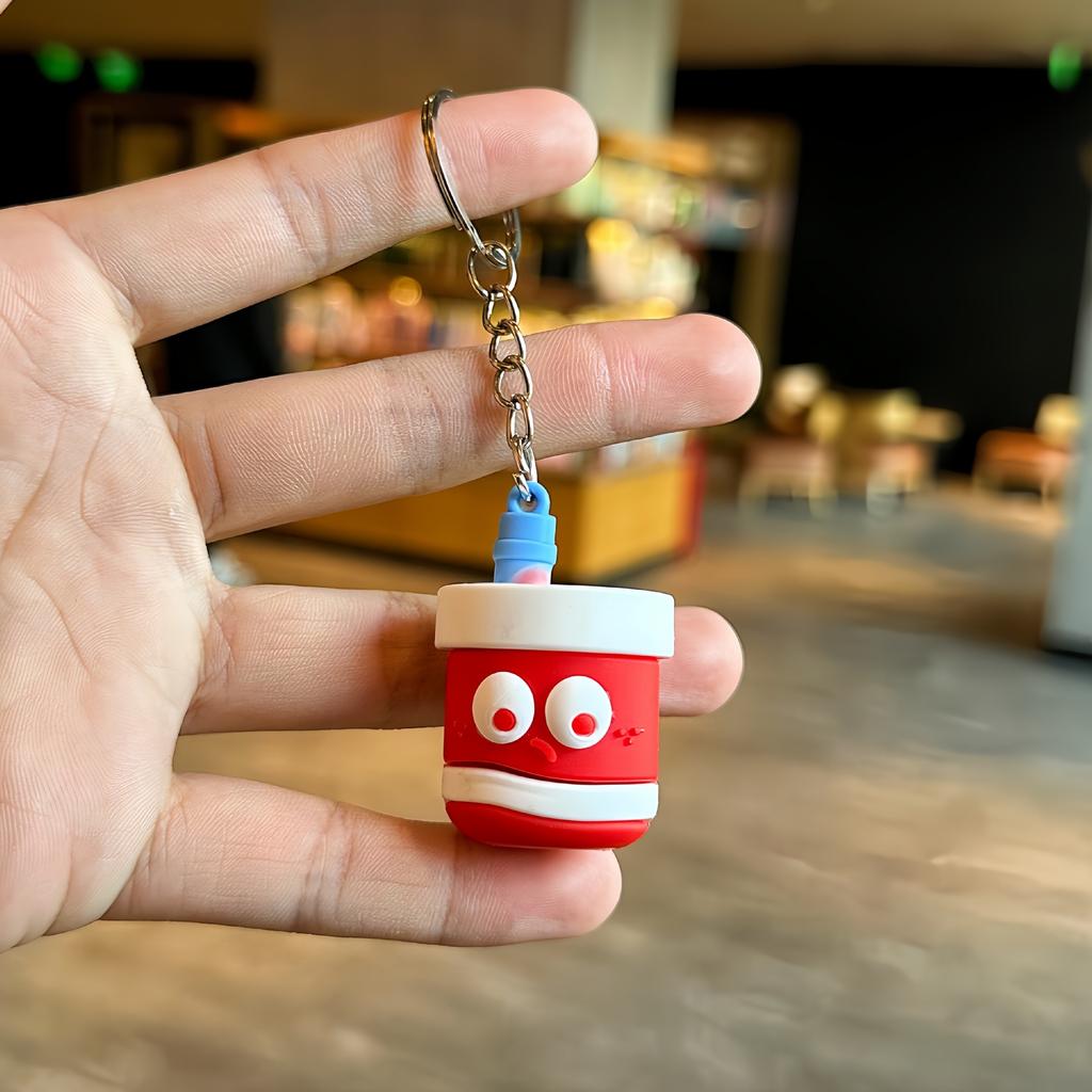 Cartoon Burger, Fries, Food, Snack Set, Coke Keychain, Female Schoolbag Pendant, Couple Cute Doll