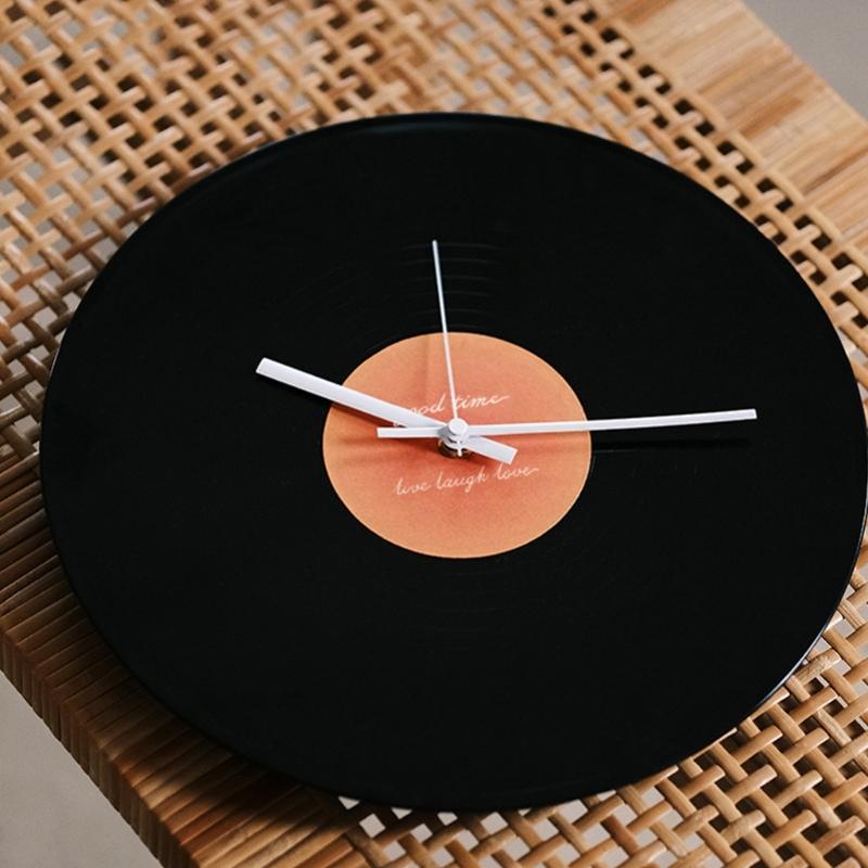 12inch Record Shape Wall Clock Nostalgic Designing Desk Clocks for Cafe and Living Room Decoration
