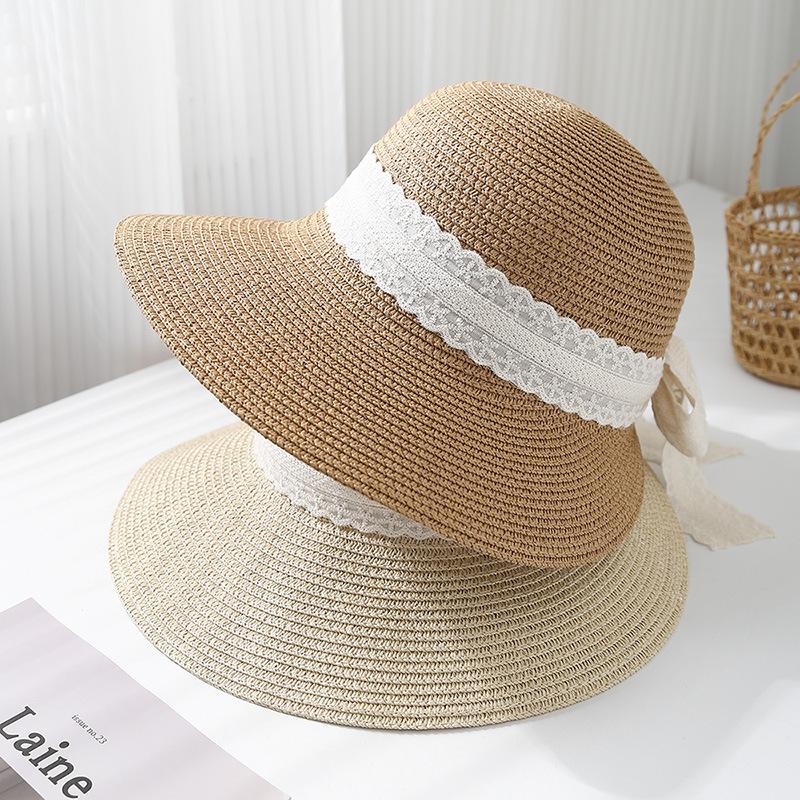 Summer Hats For Women Wide Brim Korean Style Sunshade Sun Protection With Bow Sun Hat Beach Accessories Bucket Hat Female New