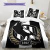 Magpies de Collingwood Set de Colcha con Patrón Decoración del Hogar Regalo (1 funda nórdica + 2 fundas de almohada sin relleno.)