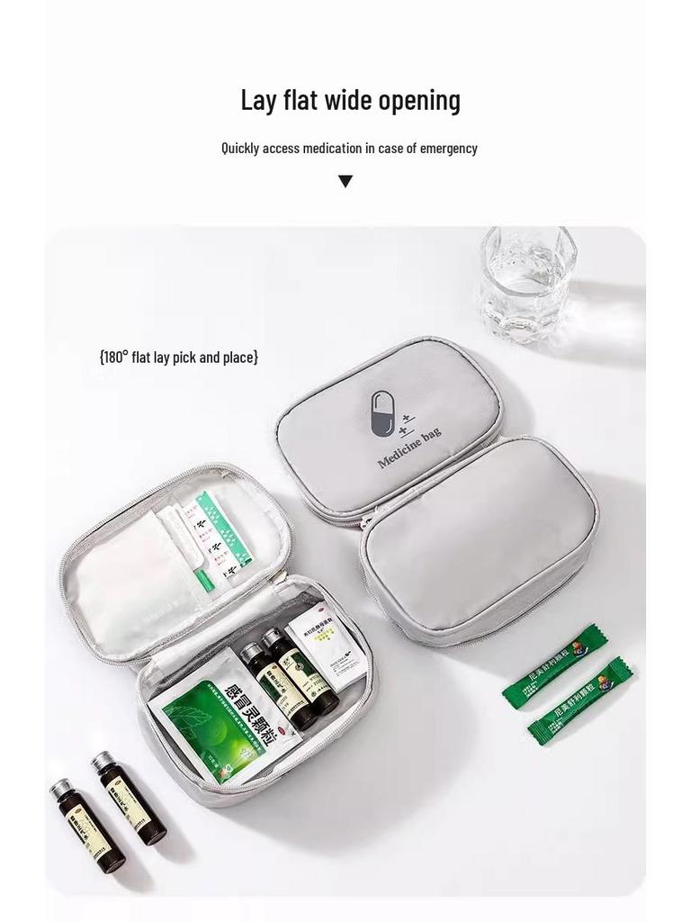 Portable Travel Medicine Organizer: Compact Pill Box & First Aid Kit for Students & Dorms