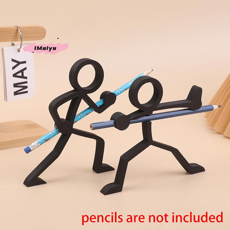 M-3D Printed Stick Figure Pencil Holders Pen Stands Pen Containers Desktop Ornaments Stationery Desktop Sculptures Gifts