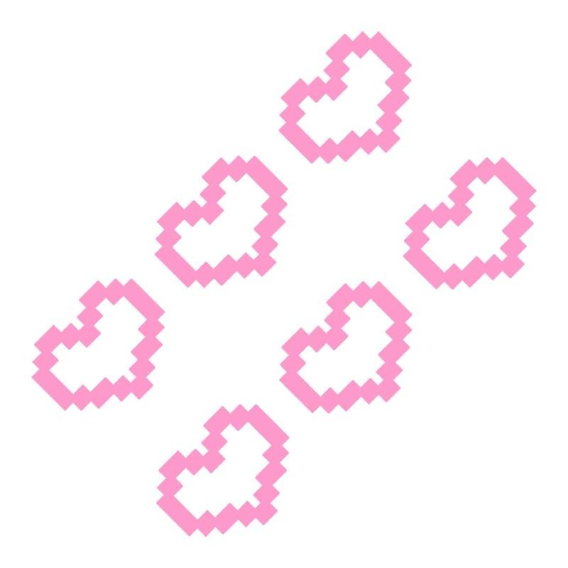 Car stickers mosaic pixel style love heart-shaped car stickers window glass body bumper decoration waterproof stickers 6PCS/1SET