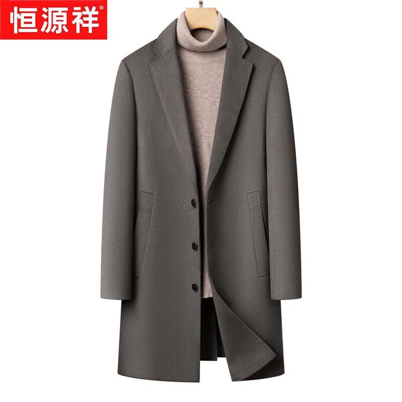 

Hengyuanxiang Мужское зимнее двустороннее шерстяное пальто L