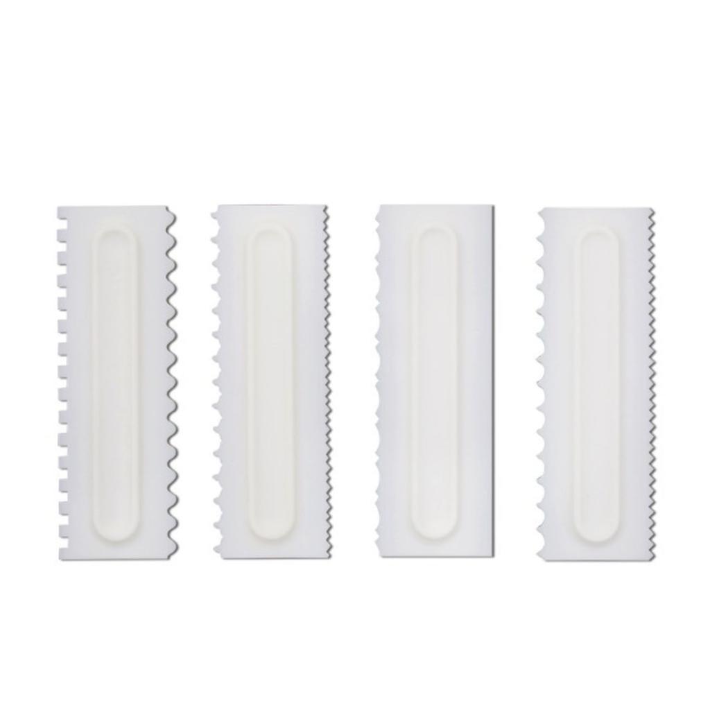 4Pcs Cake Cream Scraper Decorating Comb Environmental Friendly 4 Shape Safe Cake Smoother