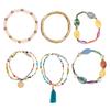 Handmade Bohemian Style Colorful Seed Bead Tassel Bracelet Women Layering Jewelry Geometric Design