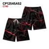 Pantaloncini Casual da Uomo con Elemento Fulmine Oscuro Naturale Europeo e Americano Pantaloni da Spiaggia