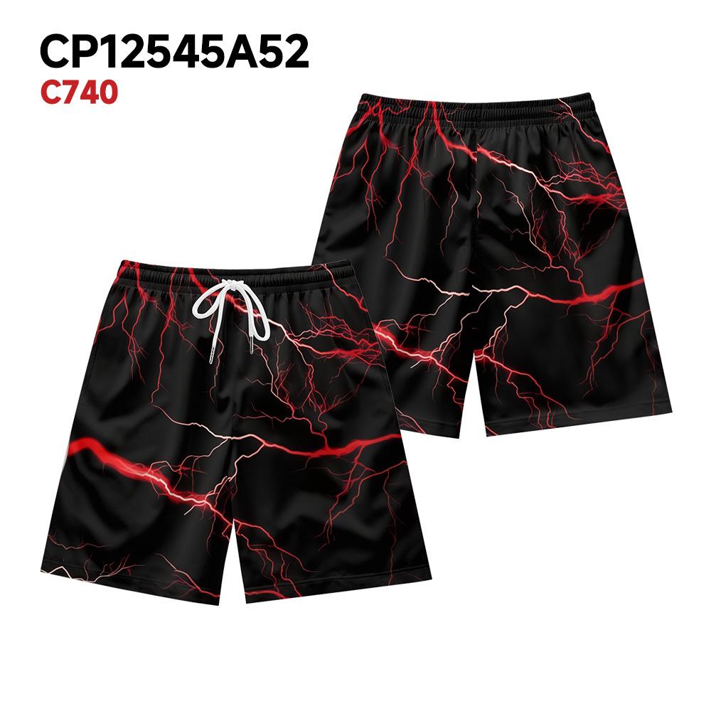 

European And American Dark Natural Lightning Element Men S Casual Shorts Beach Pants XXXXL
