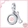 TOP Copper Pink Girls Skirt Cute Cat Charm Bead Charms Bead Charms Ideal For Womens Authentic Bracelets Copper Pendant Do It Yourself Jewellery Gift