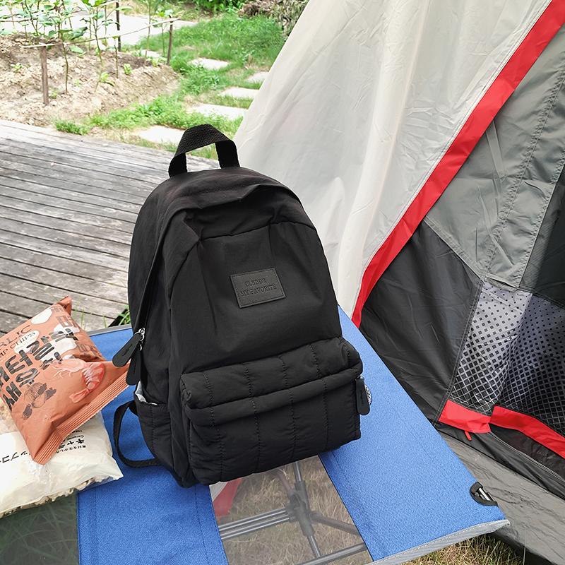 Student School Bag Men's Solid Color Backpack Women's Large Capacity Backpack