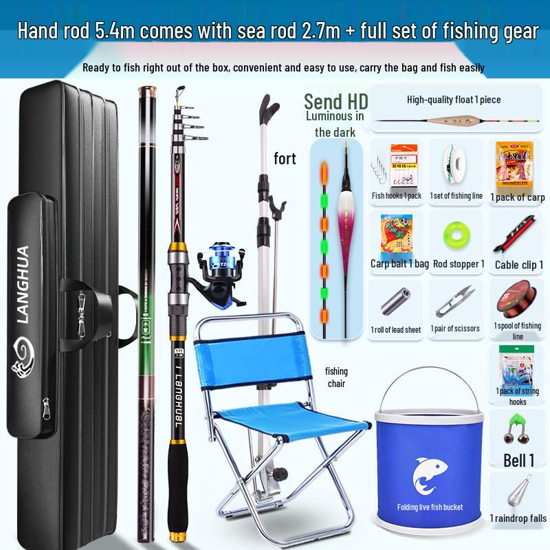 Beginner's Complete Fishing Rod Set with Tackle Supplies