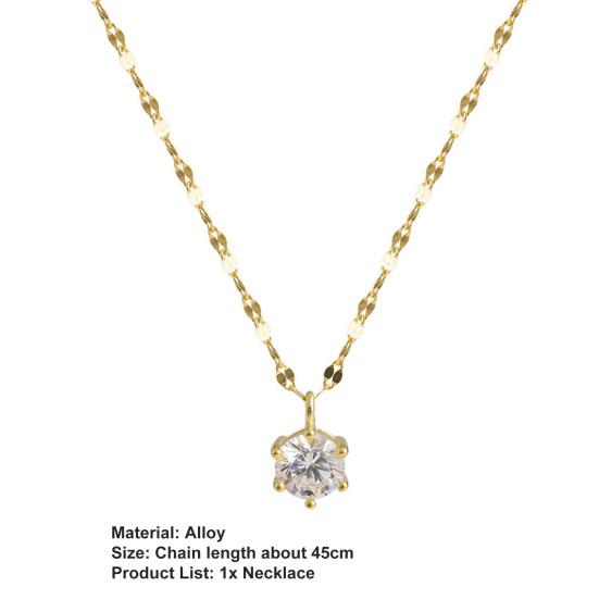 Women Necklace Luxurious High-end Shiny Rhinestone Geometric Neck Chain Female Jewelry