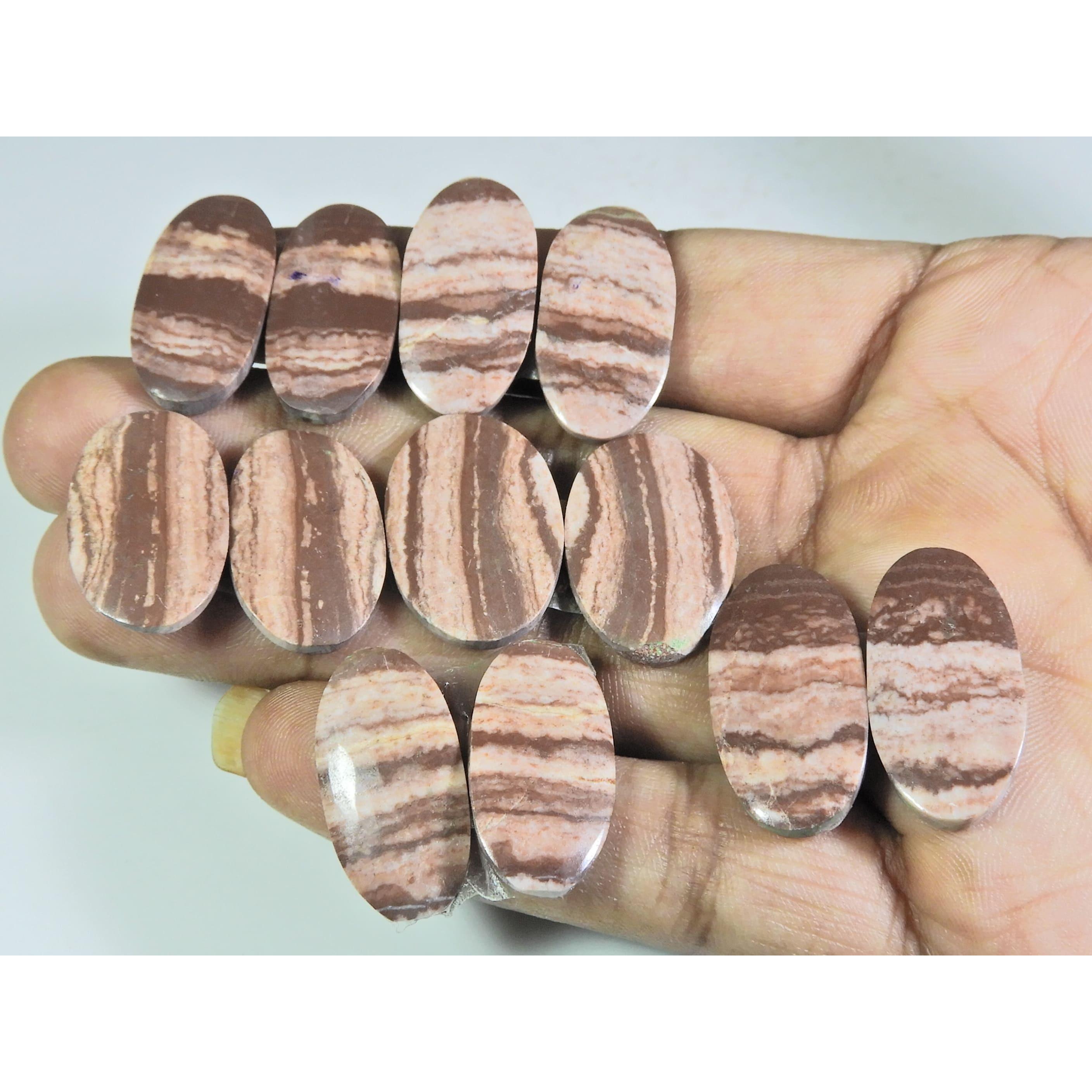 

12X24-13X26ММ Натуральный Овальный Парный Камень Зебра Яшма Лот 6 Пар A-579