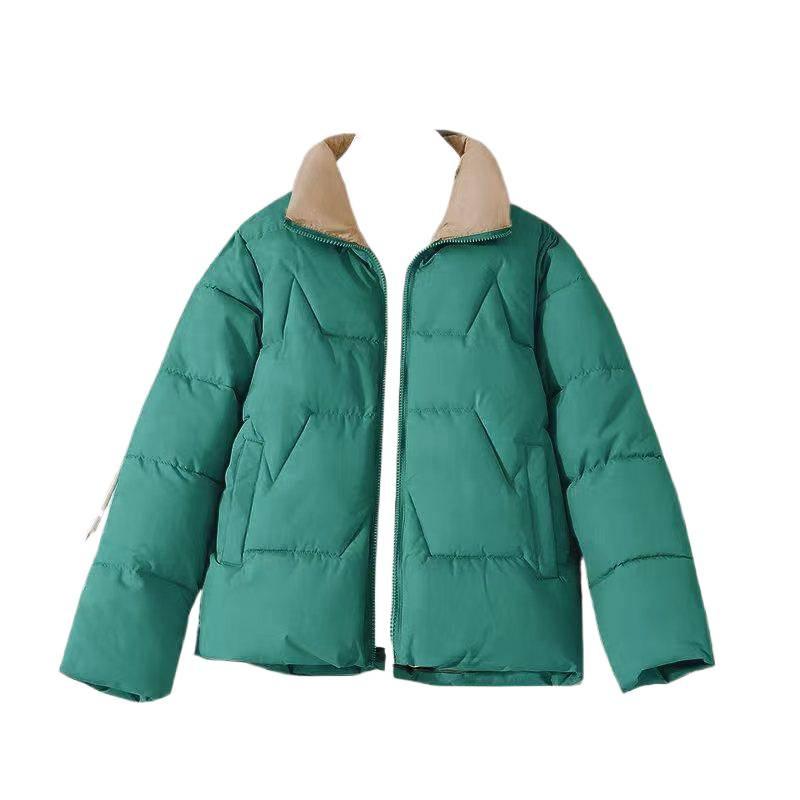 Short Cotton Coat for Women in Autumn and Winter New Korean Style Women's Cotton Coat Thickened Stand Collar Versatile Coat for Women