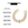 European & American 16mm-22mm Full Diamond Hip Hop Cuban Link Men's Fashion Zirconia Necklace