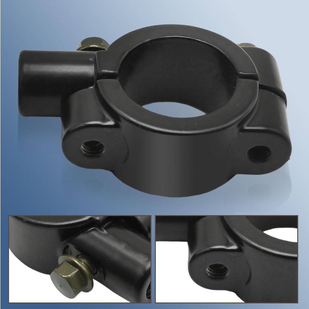 Aynaxcol 1" 25mm Mirror Thread Motorcycle Handlebar 10mm Mirror Thread Mount Holder Clamp Adapter Black