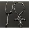 Double Layer Gothic Punk Cross Pendant Necklace Women Zinc Alloy Choker Chain Dark Aesthetic Layered Jewelry