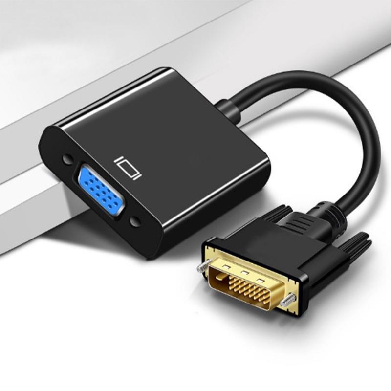 DVI 24+1 Pin To VGA Adapter Cable 125mm Long DVI-D To VGA Converter with Integrated Chip Support 1080P Video Output