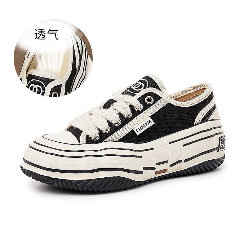 High Version Beggar Shoes 2025 New Spring Women's Canvas Shoes Casual Single Shoes Women's Flat White Shoes Women's Tide