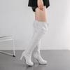 Women's high-heeled boots, sexy European and American style autumn and winter new waterproof table, fine-heeled large-size knee boots