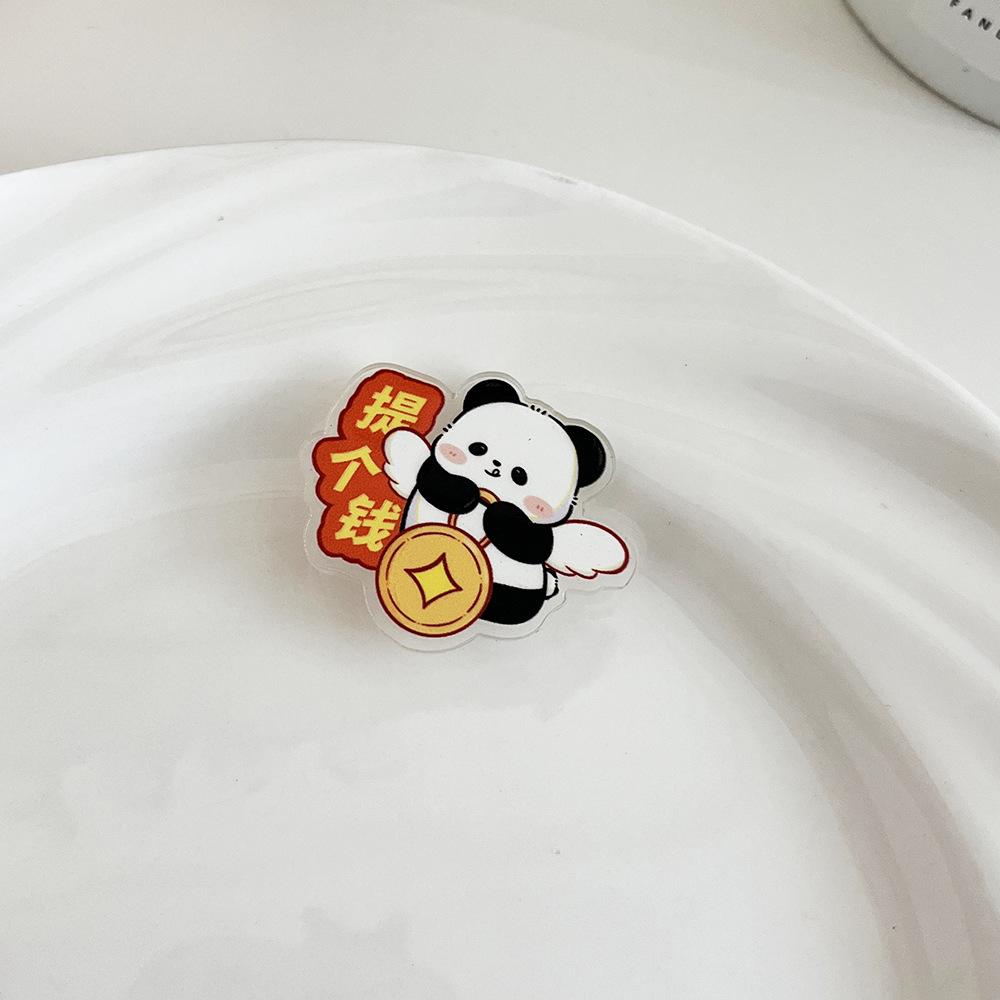 Ladies Chinese Style New Years Panda Brooch Cute Cartoon Pin Accessory