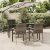 Vidaxl 5-Cz. Garden Furniture Set, Cushions, Black-Grey PE Rattan