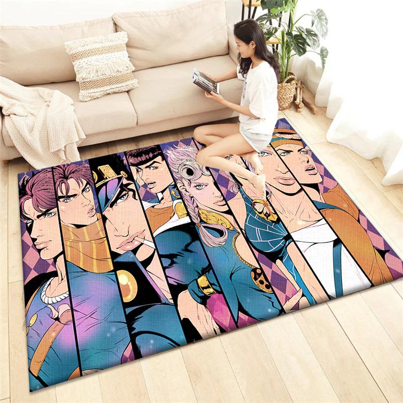JoJo HD Printed Carpet Living Room Home Decor Sofa Table Rug Anti Slip Chair Cushion Lounge Mat Picnic Camping Art