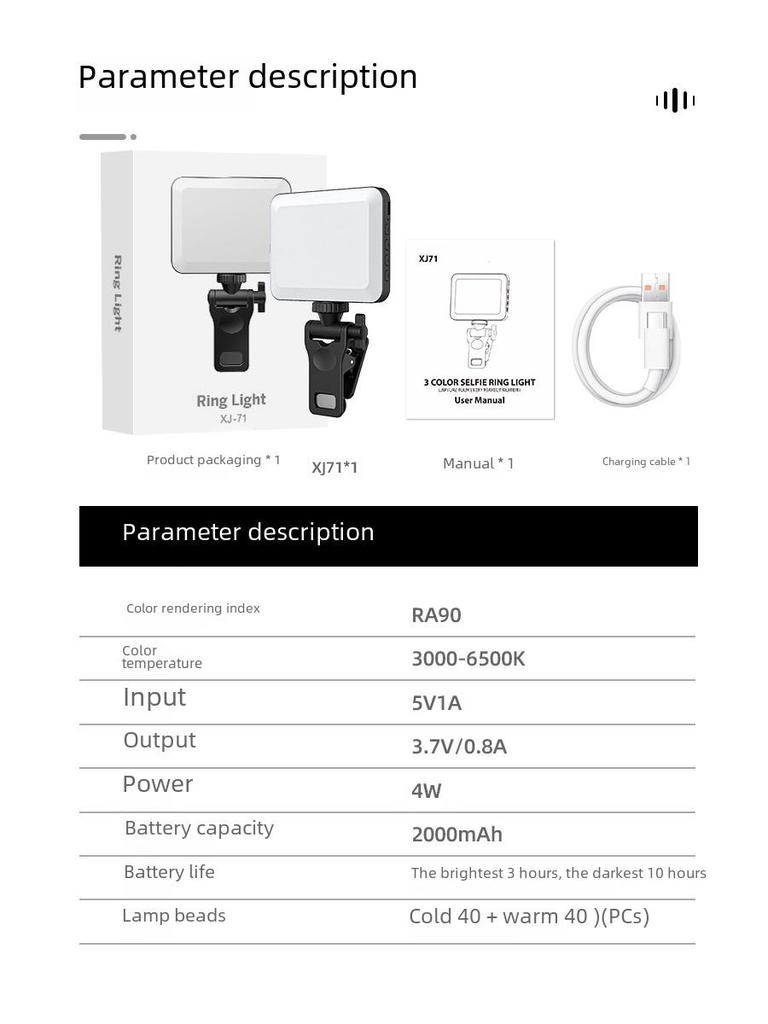 Lumină Inelară pentru Selfie și Conferințe Video pentru Telefon/Tabletă