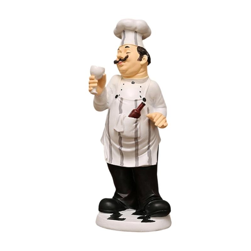 Artistic Miniature Chefs Statue Resin Cooking Craft Figurine Collectible Ornament For Kitchen and Dining Room Display
