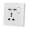 13A Wall Socket 2 USB Power Adapter Port Outlet Panel Electrical Socket Home Fittings Charger Anti Impact Easy Install