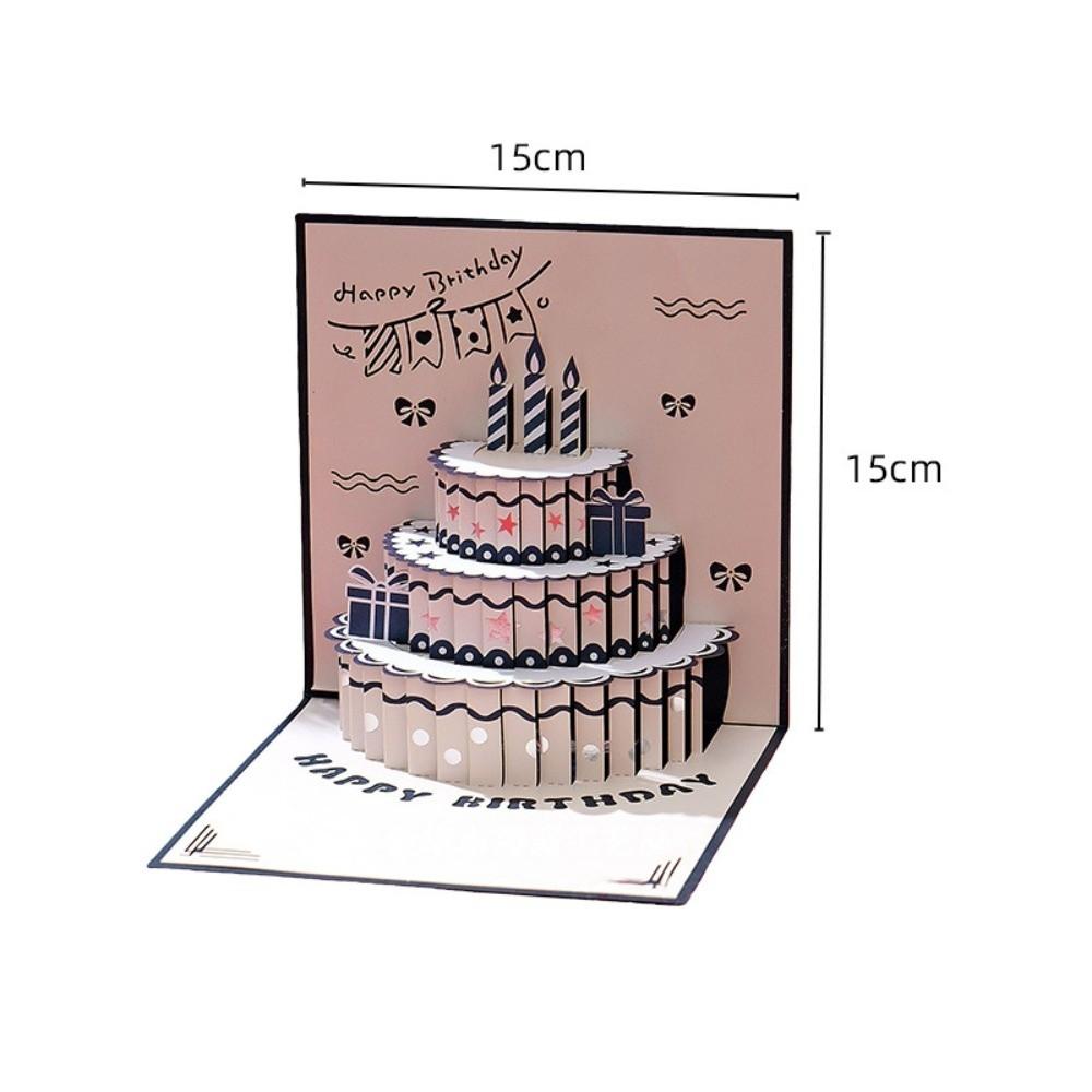 Pop Up Cake Happy Birthday Cake Card With Envelope Best Wishes Birthday Red Envelope Greeting Card Musical Light Greeting Card