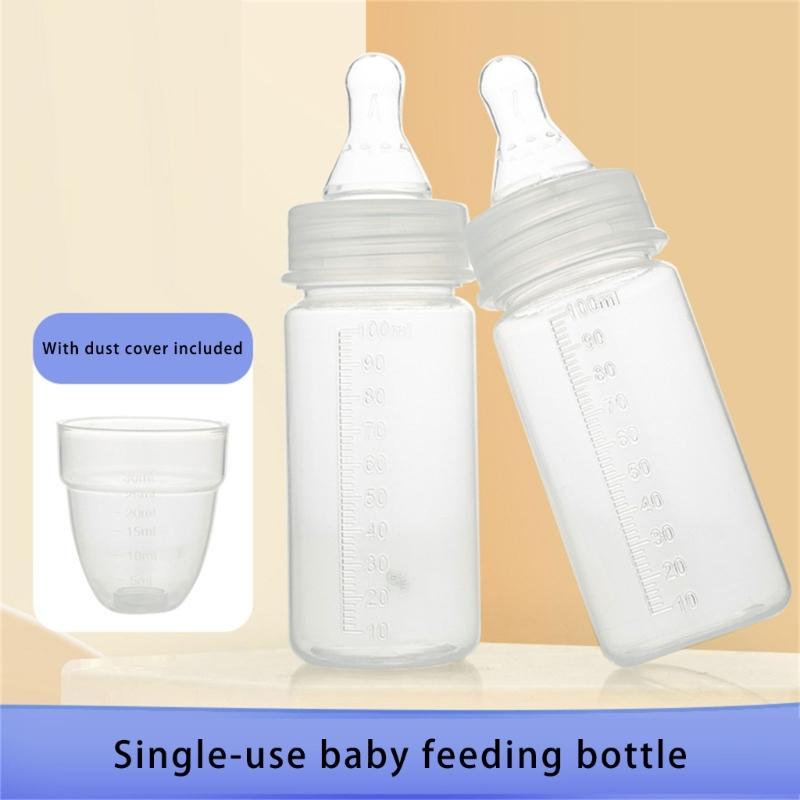 100ml Infant Feeding Bottle with Silicone Nipple Design Leak Proof Portable Milk Container Case For Preterm Baby